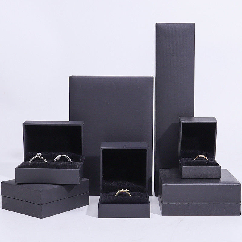 Handmade Eco Cardboard flip black Jewelry Box customizable jewellery box