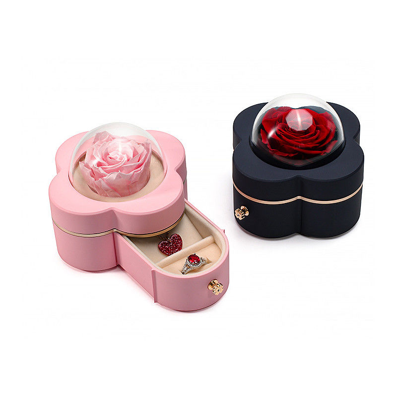 Four Leaf Clover Shape Spray Paint Drawer Jewelry Box for Sophisticated Packaging