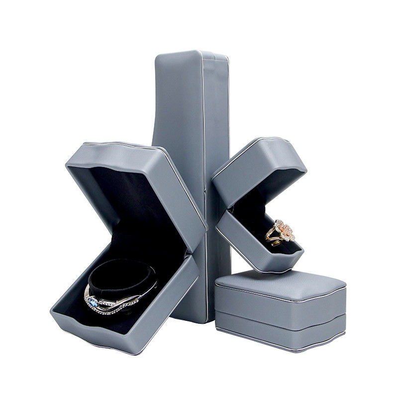 Custom Logo Leather Jewelry Box for Earrings Rings Bracelets and Necklaces by Hanhong