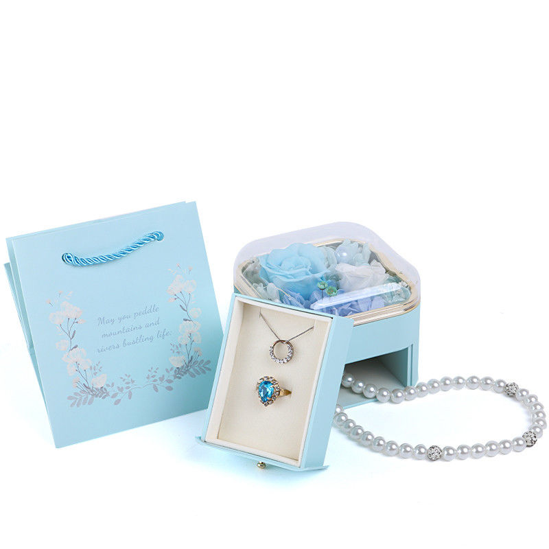 Customized Size Flower Drawer Jewelry Box Rose Design For Valentine'S Day Gift