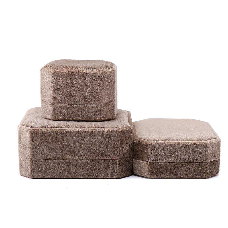 elegant handmade gold Octagonal Velvet Jewelry Box for Necklace Earrings Bracelet Ring