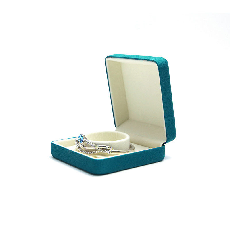 Customer's Logo Iron velvet Hanhong Blue Jewelry Box for Necklace Bracelet Packaging