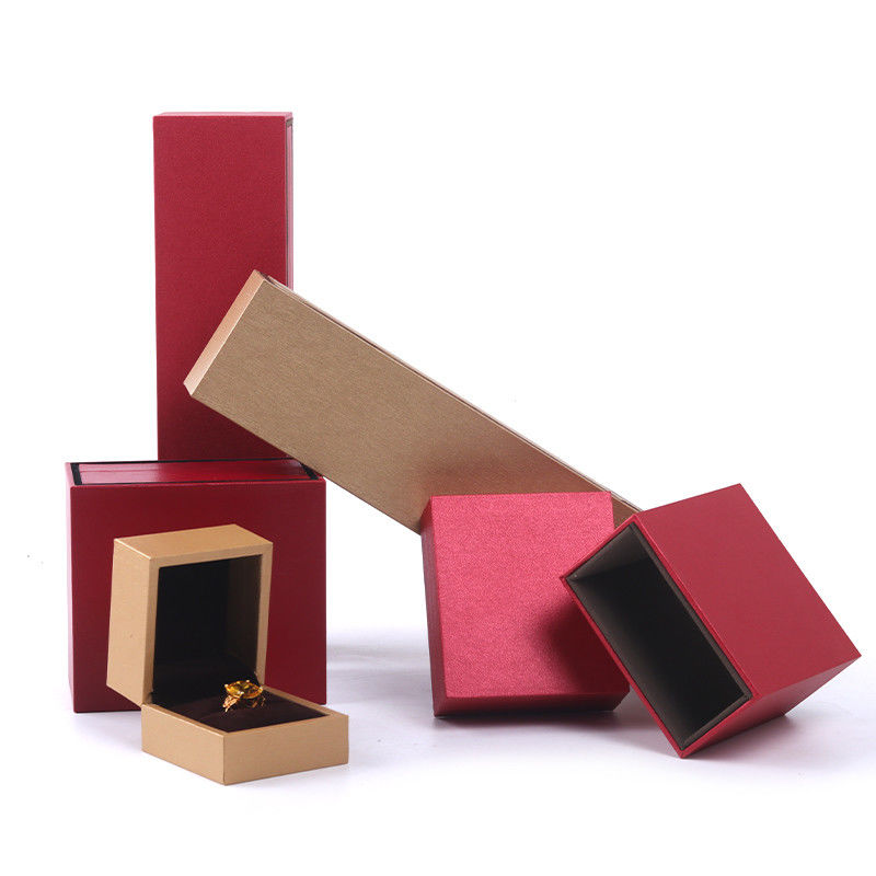 OEM Logo Paper Jewelry Box Microfleece Drawer Box For Ring And Pendant Packing