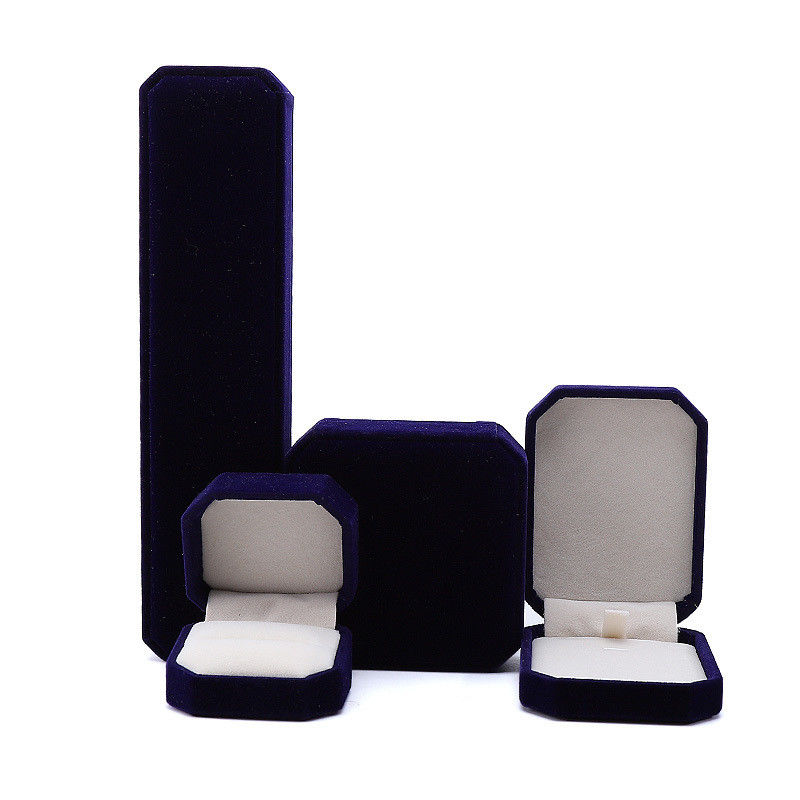 elegant handmade black Octagonal Velvet Jewelry Box for Necklace Earrings Bracelet Ring