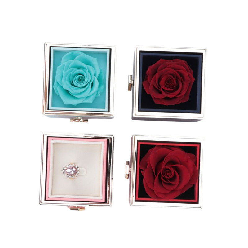 Preserved Soap Rose Flower Jewelry Box For Valentine's Day Gift Jewelry Package