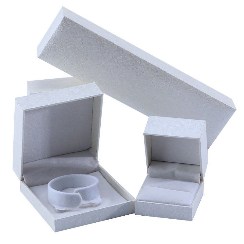 Handmade Eco Cardboard flip white Jewelry Box customizable jewellery box