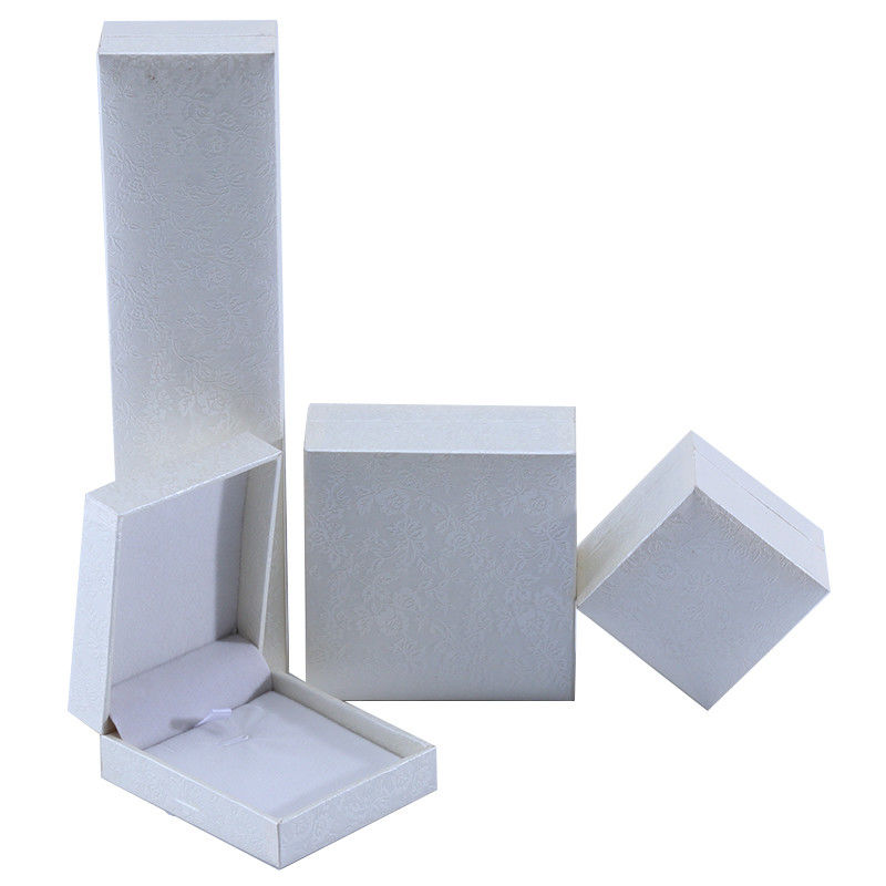 Handmade Eco Cardboard flip white Jewelry Box customizable jewellery box