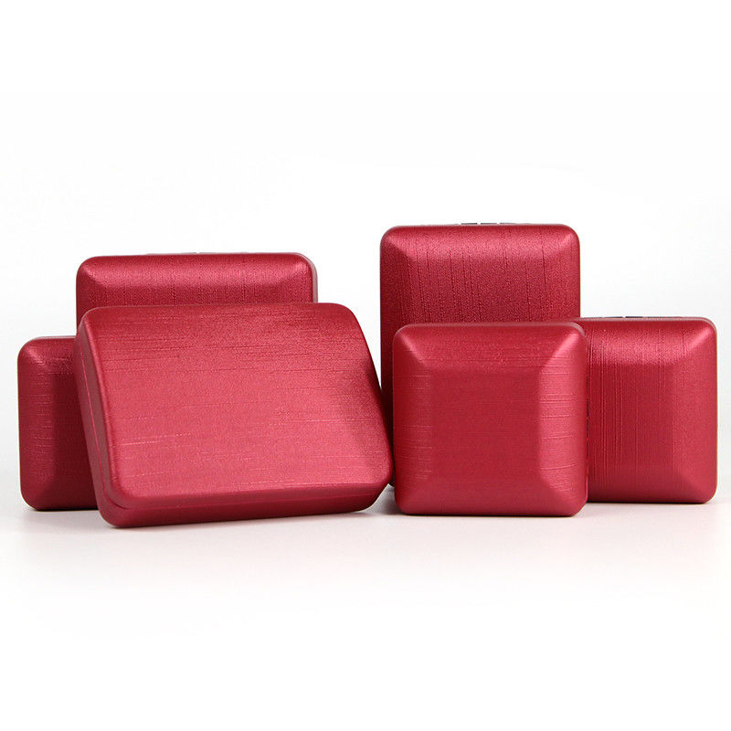 Red PU Leather Jewelry Box for Rings and Sets Customized Hanhong Design Iron Material