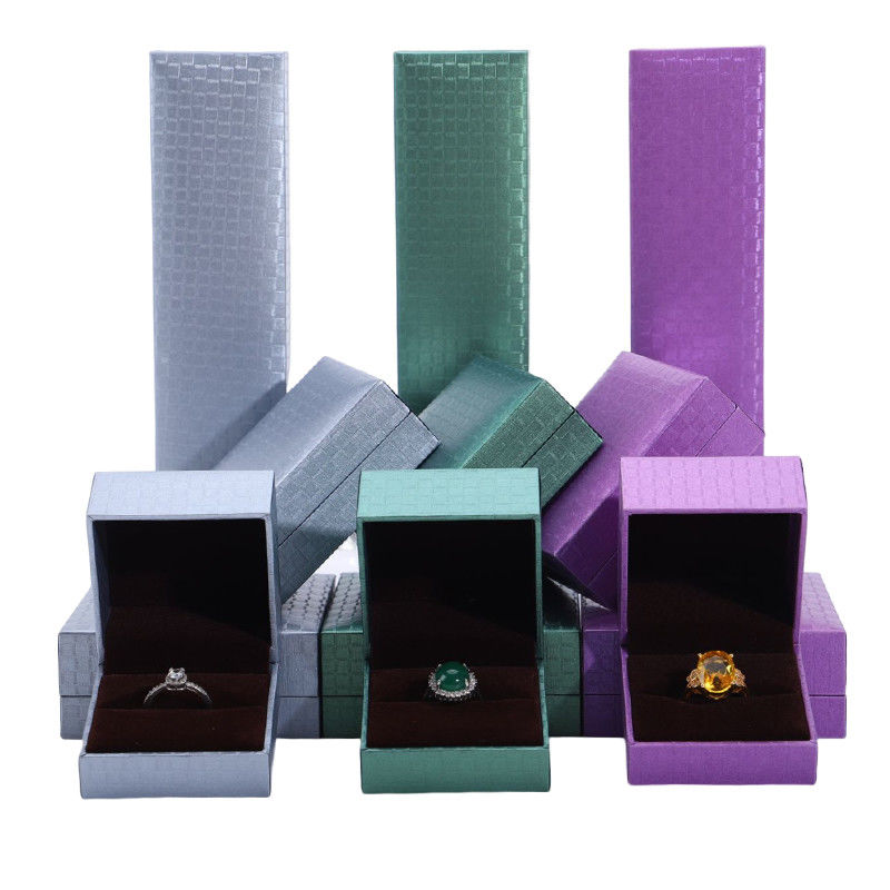 Green Paper Jewelry Display Box , Pendant Bracelet Necklace Ring Jewelry Packaging