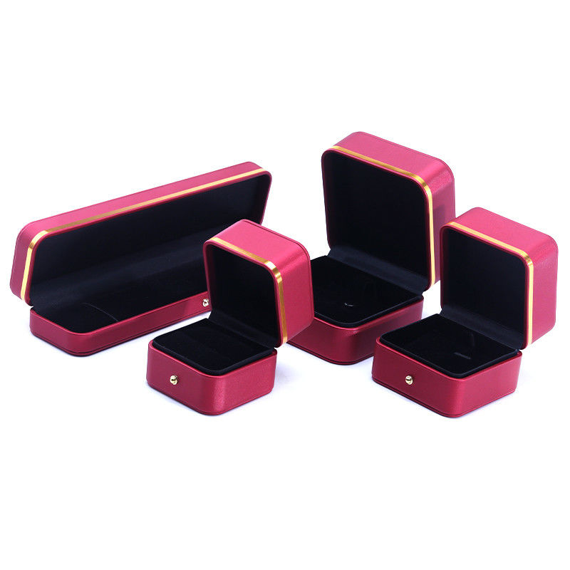 Red Grade Leather Jewelry Box for Newest Style Rectangle Bracelet Necklace Watch Gift