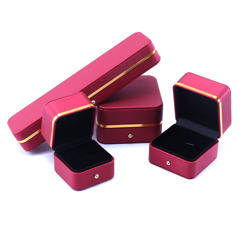 Red Grade Leather Jewelry Box for Newest Style Rectangle Bracelet Necklace Watch Gift
