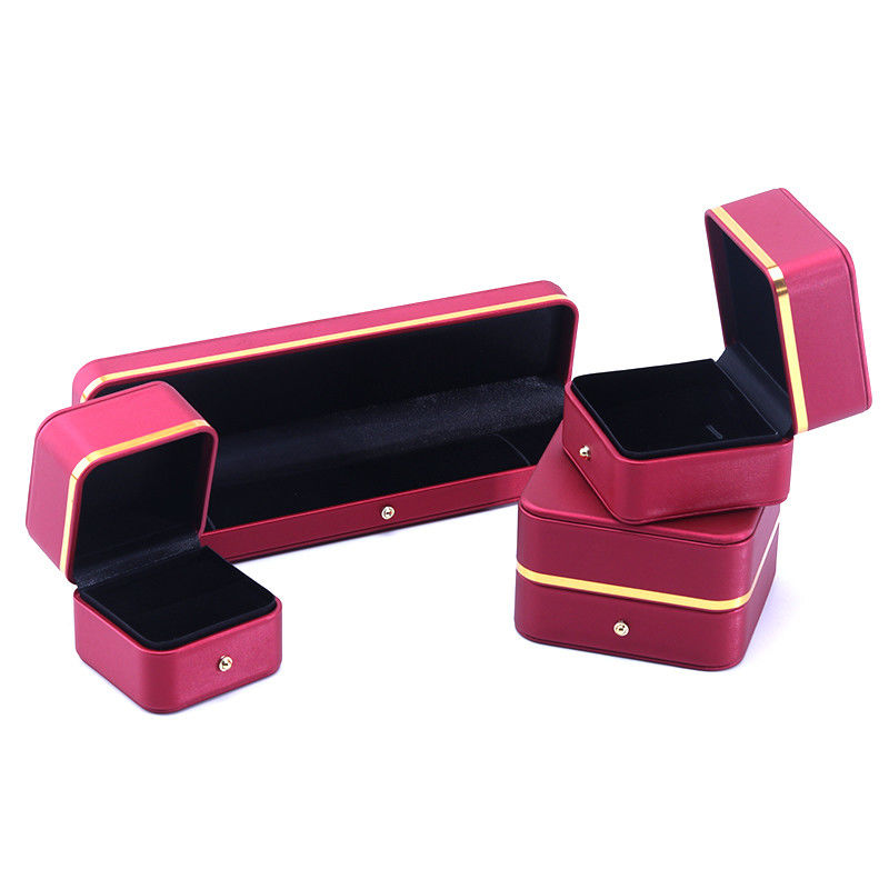 Red Grade Leather Jewelry Box for Newest Style Rectangle Bracelet Necklace Watch Gift