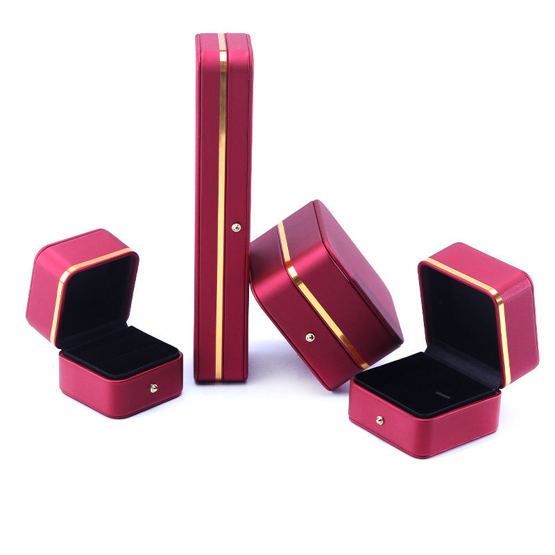Red Grade Leather Jewelry Box for Newest Style Rectangle Bracelet Necklace Watch Gift