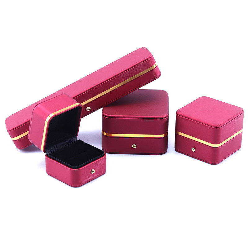 Red Grade Leather Jewelry Box for Newest Style Rectangle Bracelet Necklace Watch Gift