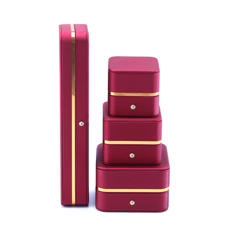 Red Grade Leather Jewelry Box for Newest Style Rectangle Bracelet Necklace Watch Gift