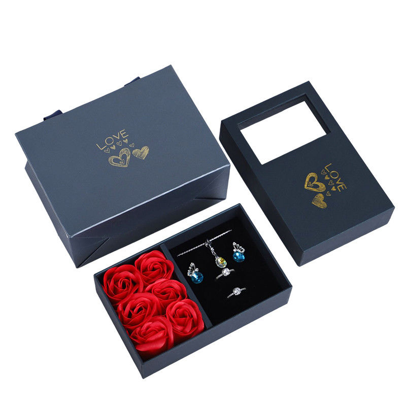 Hanhong Cardboard Rose Soap Flower Jewelry Box Gift Packaging with Tote Bag