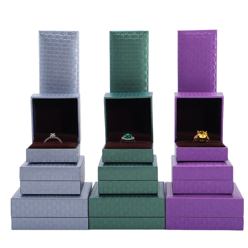 Pendant Bracelet Necklace Ring Jewelry Box Purple Paper Packaging Hot Stamping