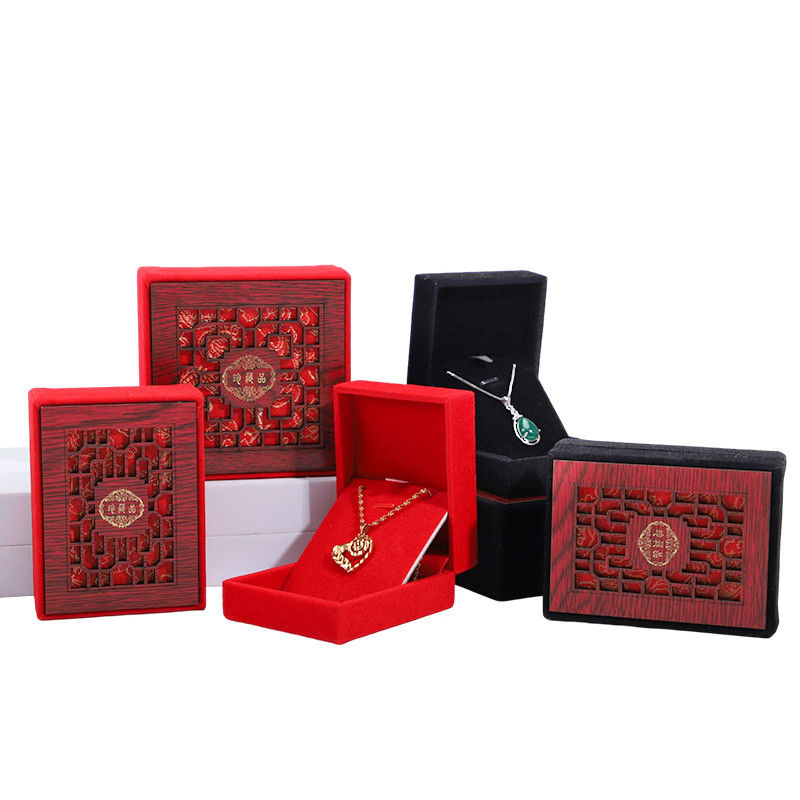 Custom Logo Color Wood Jewelry Box For Rings Bracelets Displaying Packaging