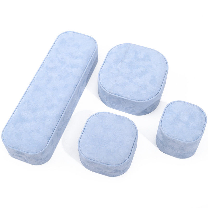 Luxury lid and base jewelry box hign quality blue velvet jewellery box with logo