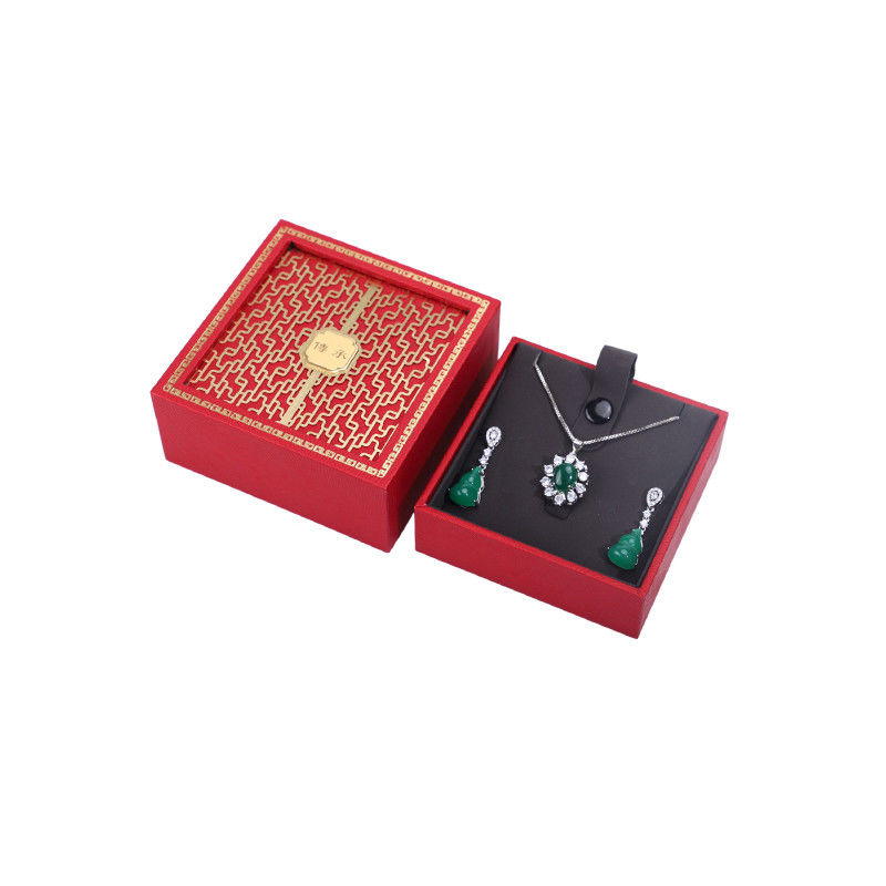 Custom Logo Green Wooden Jewelry Box Necklace and Bracelet Box Packaging