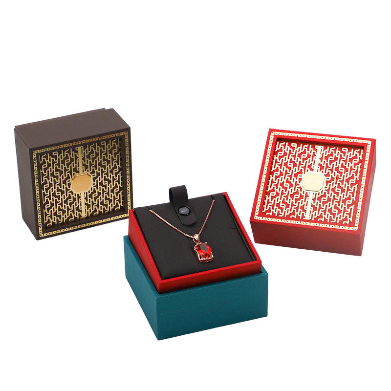 Custom Logo Green Wooden Jewelry Box Necklace and Bracelet Box Packaging