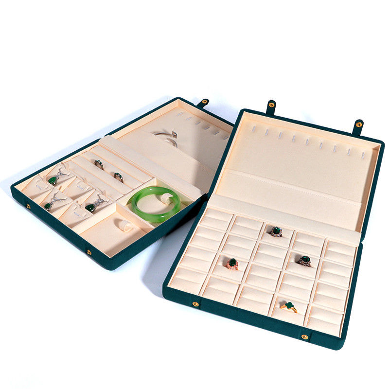 Coffee Color Microfiber Leather Jewelry Box for Necklace Bracelet Stud Set and Ring