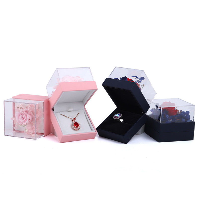 Luxury Square Rose Necklace Box Jewelry Gift Box For Captivating Presentation