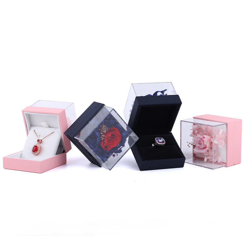 Luxury Square Rose Necklace Box Jewelry Gift Box For Captivating Presentation