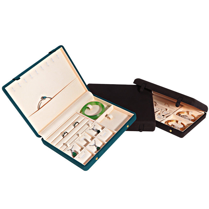 Coffee Color Microfiber Leather Jewelry Box for Necklace Bracelet Stud Set and Ring