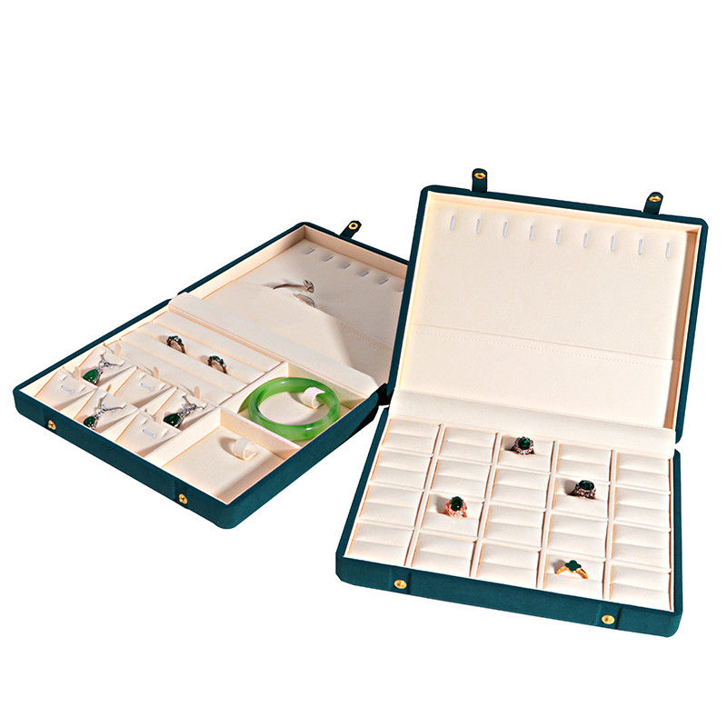 Coffee Color Microfiber Leather Jewelry Box for Necklace Bracelet Stud Set and Ring