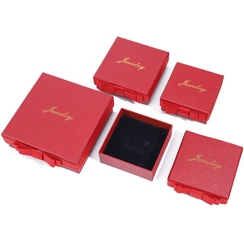 lid and base jewellery Box customizable Eco Friendly paper red Jewelry Box