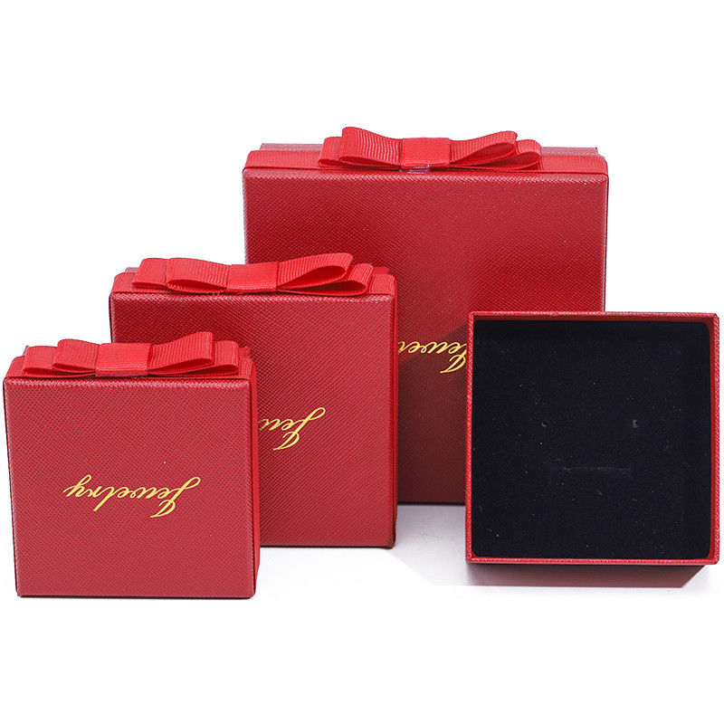 lid and base jewellery Box customizable Eco Friendly paper red Jewelry Box