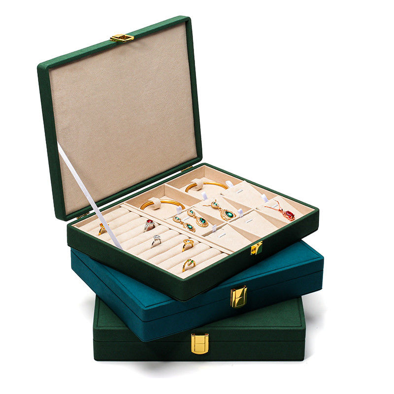 Portable Jewelry Storage Box Customized Green Earrings Stud Earring Box for Travel