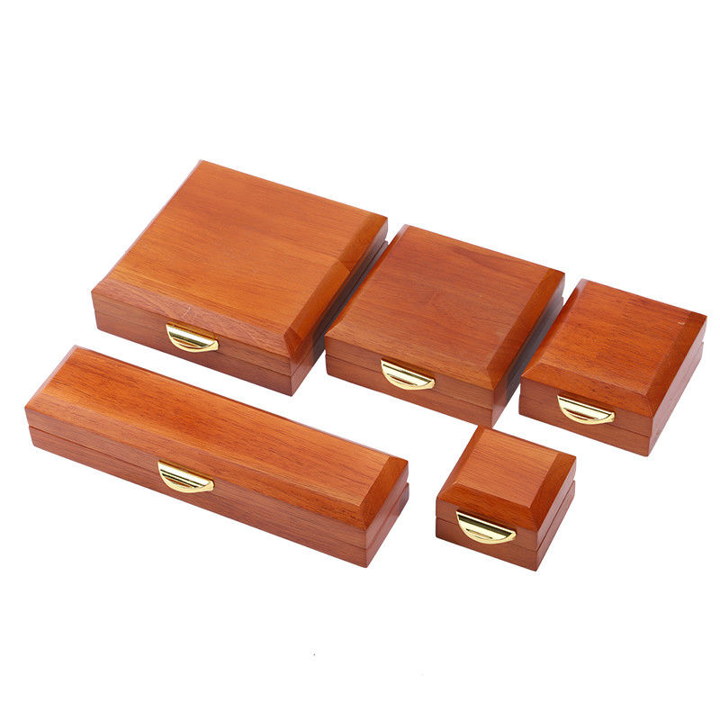 Handmade Rectangle Custom Logo Wooden Jewelry Box For Bracelet Necklace Ring Set