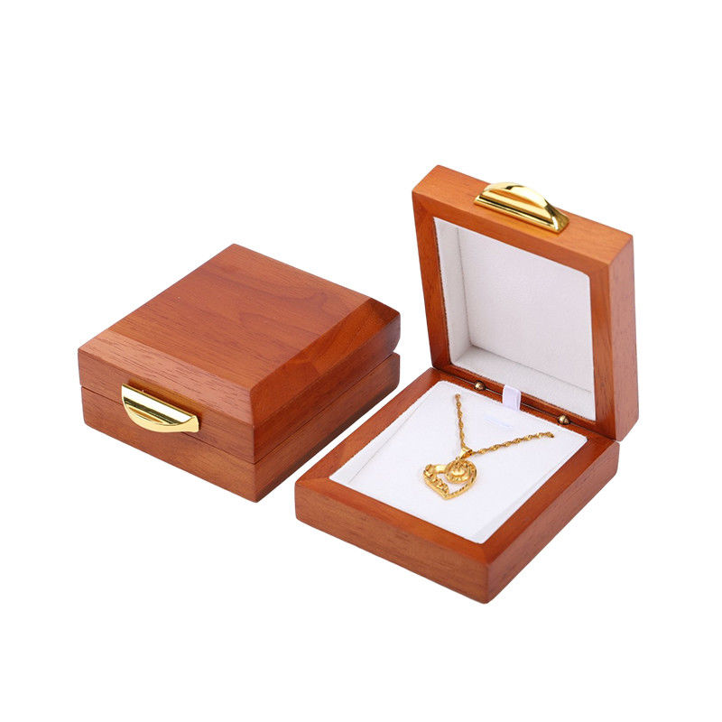 Handmade Rectangle Custom Logo Wooden Jewelry Box For Bracelet Necklace Ring Set