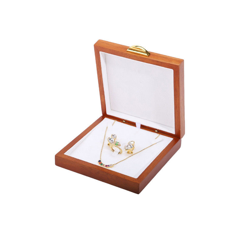 Handmade Rectangle Custom Logo Wooden Jewelry Box For Bracelet Necklace Ring Set