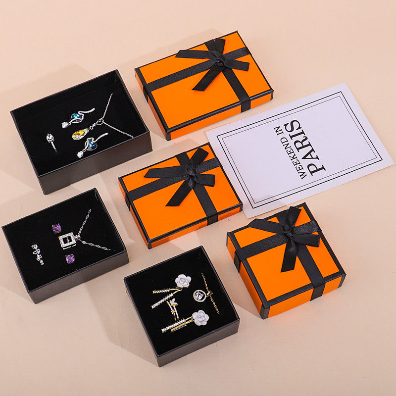 Wholesale manufacturing hign end Jewellery Box packaging Personalized Custom logo Luxury Necklace Bracelet Earring Ring jewelry Set Packaging cardboard paper Jewelry Box with butterfly