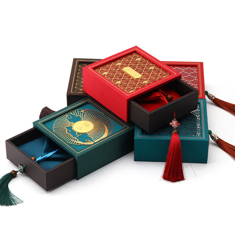 Ancient Chinese Style Cardboard Paper Jewelry Storage Packaging Box Luxury