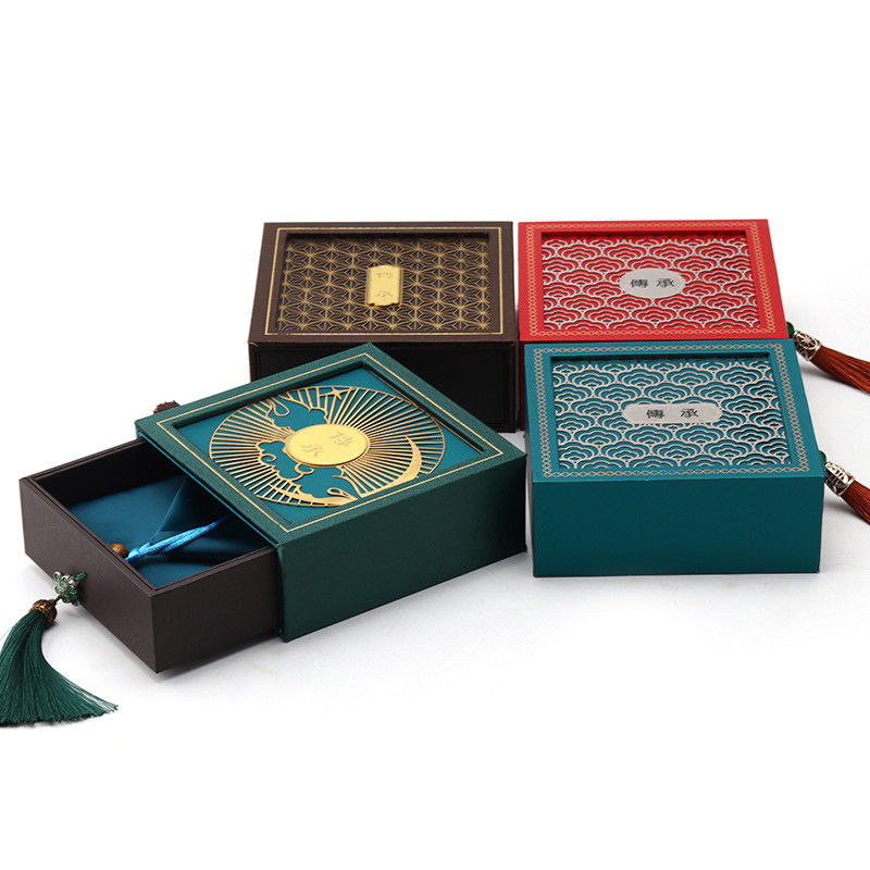 Ancient Chinese Style Cardboard Paper Jewelry Storage Packaging Box Luxury