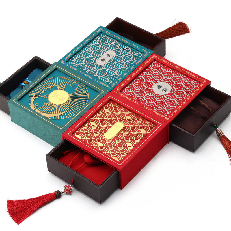 Ancient Chinese Style Cardboard Paper Jewelry Storage Packaging Box Luxury