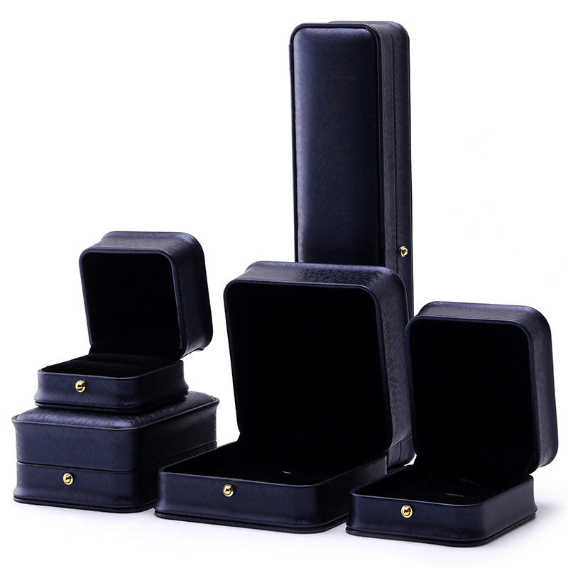 Dark Purple Round-Corner PU Leather Jewelry Box Packaging for Luxury Storage