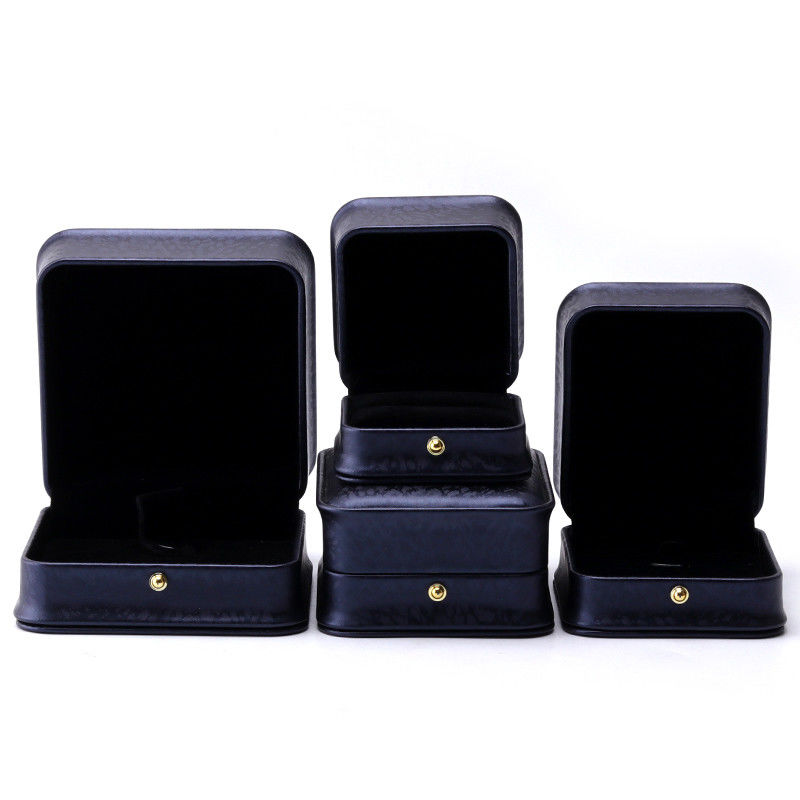 Dark Purple Round-Corner PU Leather Jewelry Box Packaging for Luxury Storage