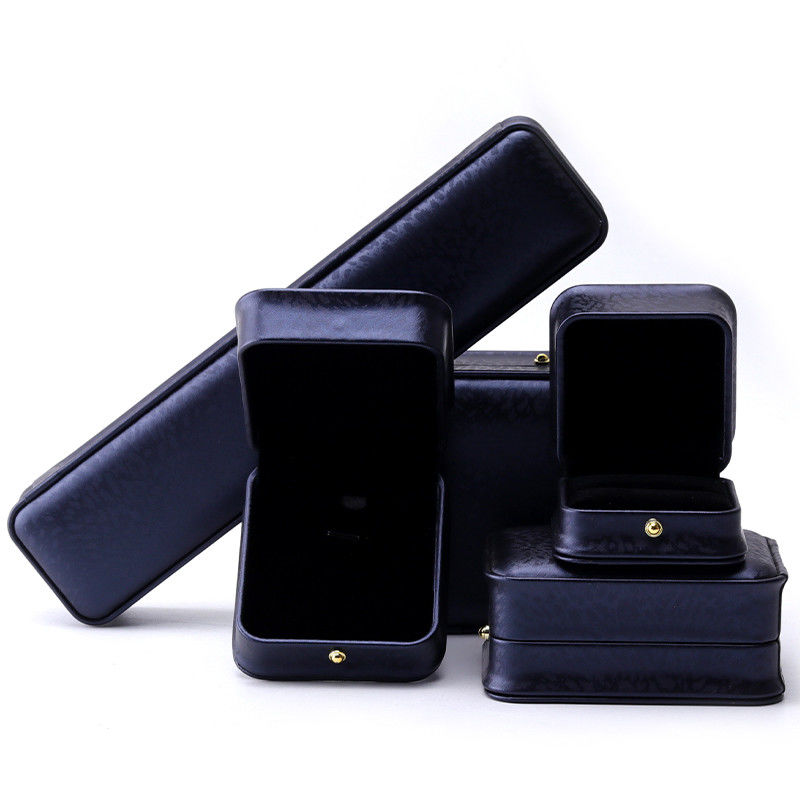 Dark Purple Round-Corner PU Leather Jewelry Box Packaging for Luxury Storage