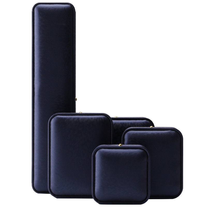 Dark Purple Round-Corner PU Leather Jewelry Box Packaging for Luxury Storage