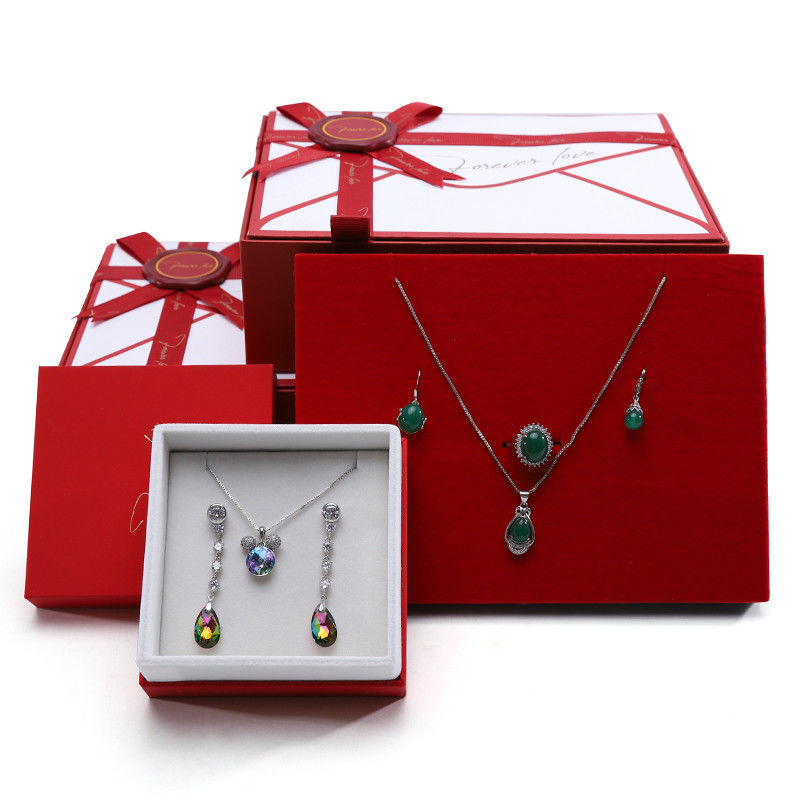 Luxury Storage Cardboard Paper Jewelry Gift Box With Pop Up Greeting Card