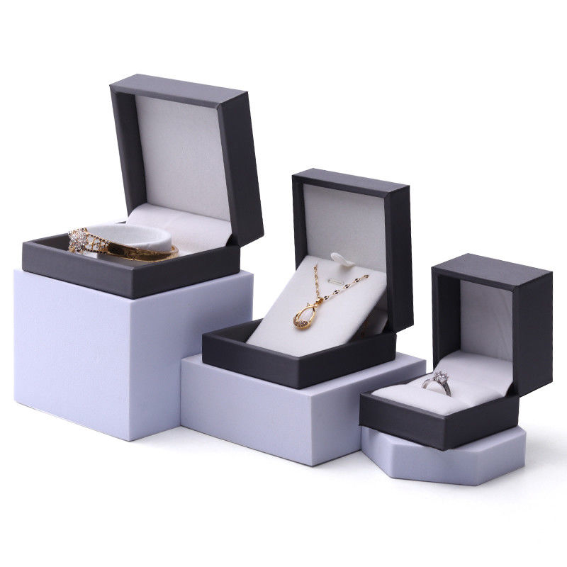 Soft Touch Brush Finishing PU Leather Jewelry Packaging Box Set Luxury Organizer