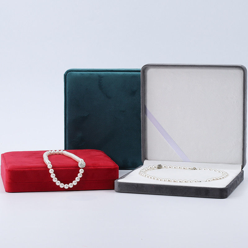 Multiple Colors Soft Velvet Pearl Necklace Storage Case Slip No Villi Jewelry Box