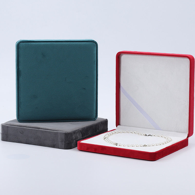 Multiple Colors Soft Velvet Pearl Necklace Storage Case Slip No Villi Jewelry Box