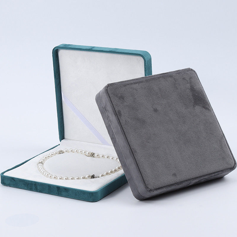 Multiple Colors Soft Velvet Pearl Necklace Storage Case Slip No Villi Jewelry Box