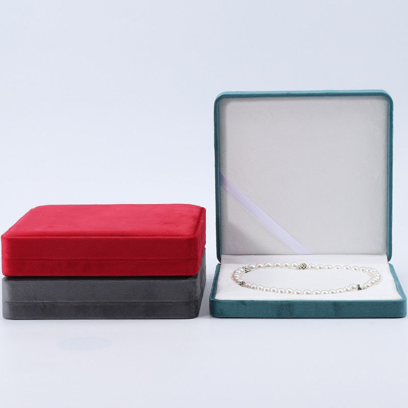Multiple Colors Soft Velvet Pearl Necklace Storage Case Slip No Villi Jewelry Box